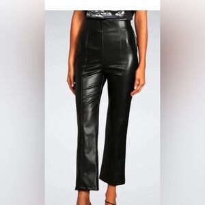 Lulu's Black Faux Leather Flare Pants size M